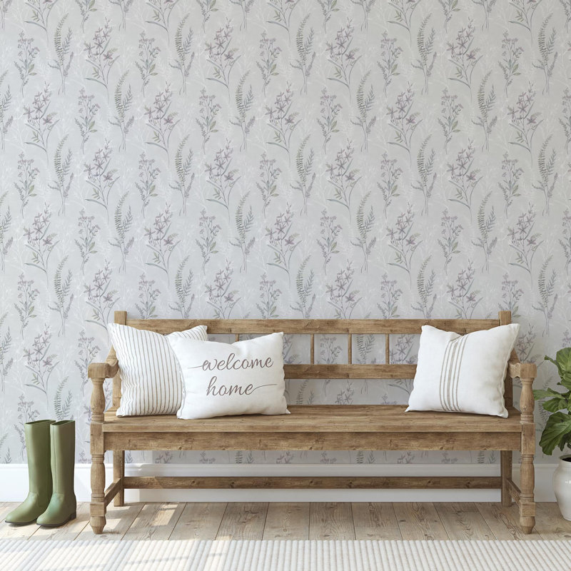 Fresco Jasmin Botanical Floral Mauve Wallpaper