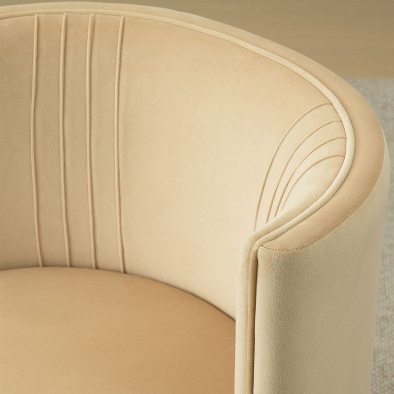 Fauteuil de coiffeuse en velours, Beige miel