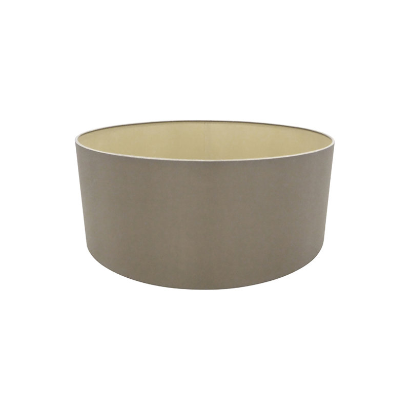 Cotton Drum Lamp Shade, Taupe, 20cm H x 50cm W x 50cm D