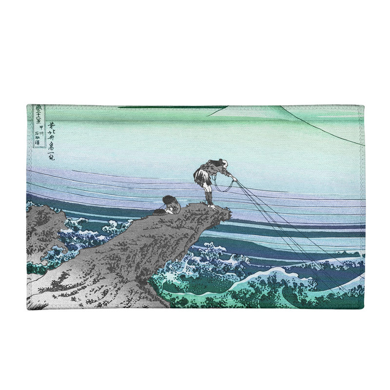 Tapis gris / vert Kajikazawa in Kai, Rectangle 3 pi x 5 pi
