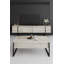 Table basse moderne avec pieds en métal, travertin et finition noire, 35,4 x 23,6 x 15,7 pouces | 100% panneau de particules enduit de mélamine, épaisseur: 0,7 pouce | Design industriel élégant parfait pour le salon et le bureau-717461847-717461846