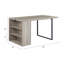Table de salle à manger rectangulaire avec finition en chêne gris et noir, incrustation en métal pour une élégance contemporaine en noir, garniture élégante