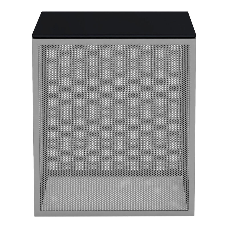Glass Top End Table, Gray/Black