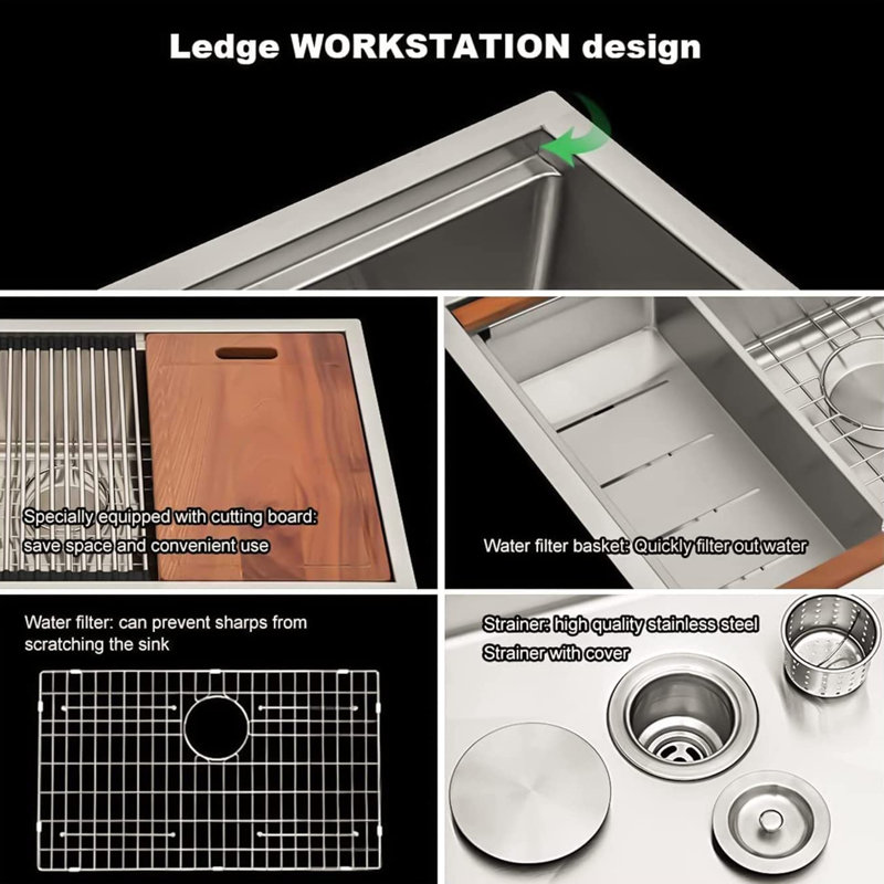 30'' L Double Bowl Stainless Steel Kitchen Sink