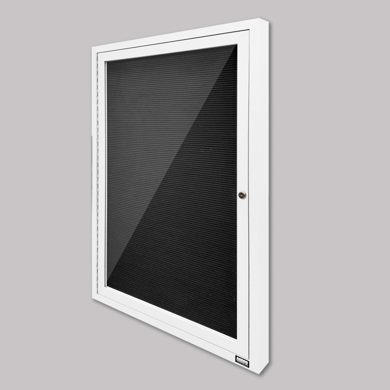 Tableau d'affichage mural fermé pour armoire d'annuaire, Blanc thermolaqué, Un, H 24 po x l 18 po