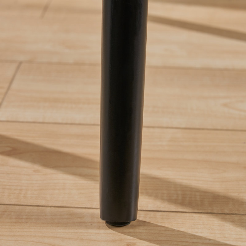 Tabouret de bar Dalia, hauteur du siège 74,3 cm, dossier à barreaux, structure en hévéa massif et repose-pieds intégré., Noir