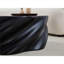 Table basse 35 pouces avec plateau pétale sculptural, fibre de verre organique moderne de couleur noire élégante