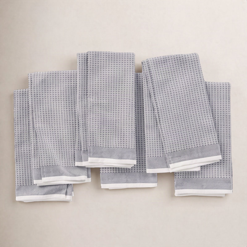 Organic Waffle Texture Tea Towel Kitchen Towel, Shadow
