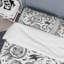 Cachemire floral blanc - ensemble de housse de couette abstrait - polyester microfibre-1968212180