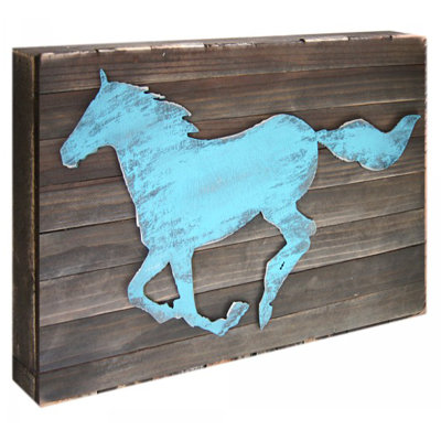 Décoration murale en bois shabby élégance cheval rustique