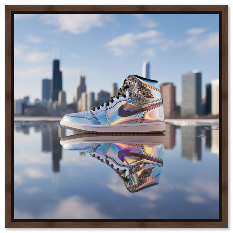 Spectre «Jumpman I», reproduction d'art sur toile encadrée par Art Remedy, cadre en noyer, 20 x 20, 21"H x 21"W, Walnut Frame