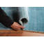 Tapis contemporain contemporain rayé bleu Gabbeh