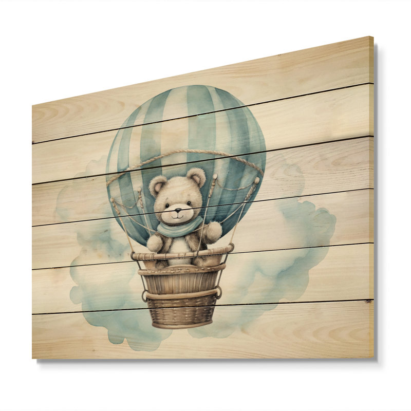 «Nursery Bear Cub Children Dreams I» sur impression sur bois, H 30 po x l 40 po x P 0,78 po