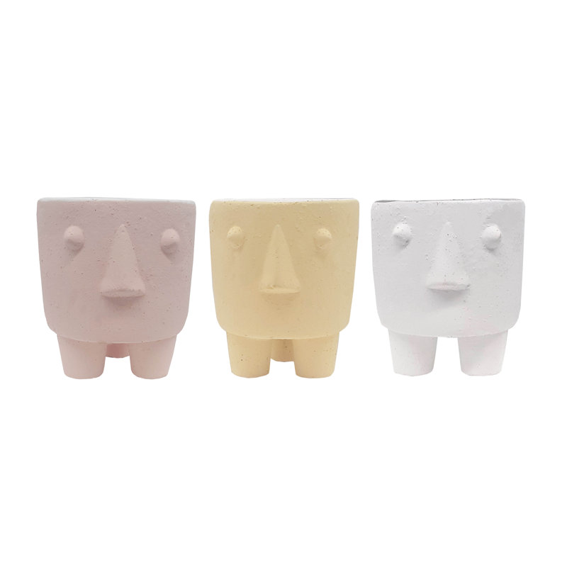 Pot Planter, White/Pink/Yellow, 3