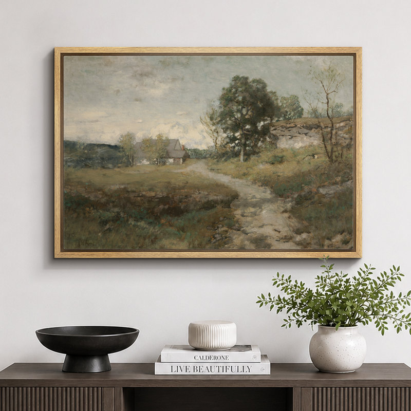 «Rustic Countryside», campagne de campagne, H 24 po x l 36 po, Cadre naturel flottant