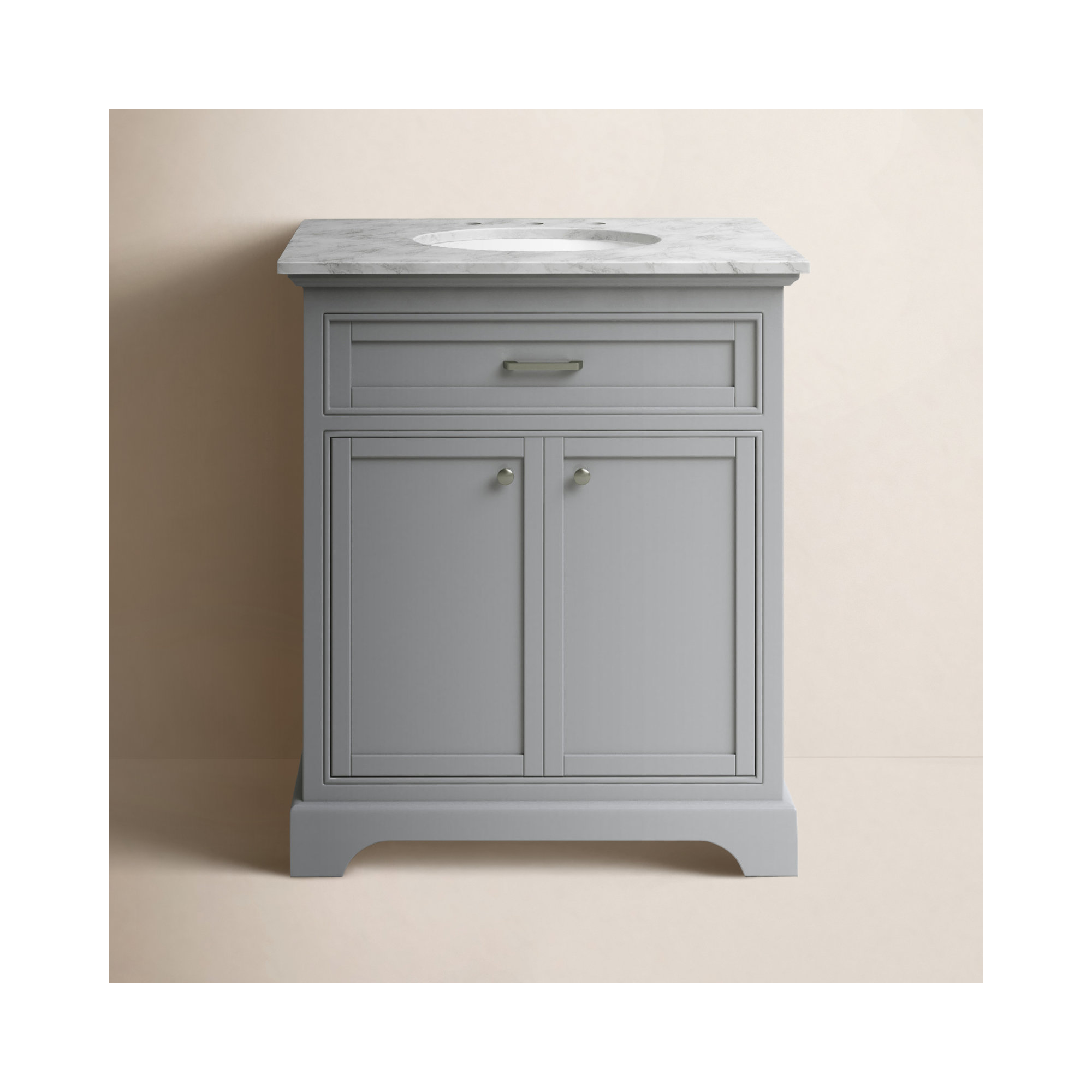 Hermes 30'' Single Bathroom Vanity, Light Gray