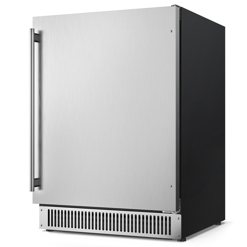 Réfrigérateur à boissons de 24 pouces, réfrigérateur de 180 canettes sous le comptoir avec réfrigérateur en acier inoxydable, encastré et autoportant pour la cuisine de patio, approuvé Etl, Doe, NSF