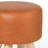 11.2" Round Faux Leather Footstool with Wood Legs, Small Ottoman & Pet Step, No Assembly Required