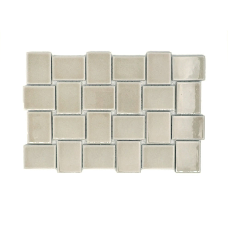 Hanami™ Porcelain Grid Metal Look Mosaic Wall & Floor Tile, Fawn