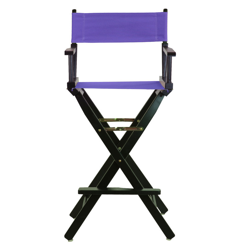 Chaise de réalisateur pliante de 30 po avec toile, Noir, Mauve