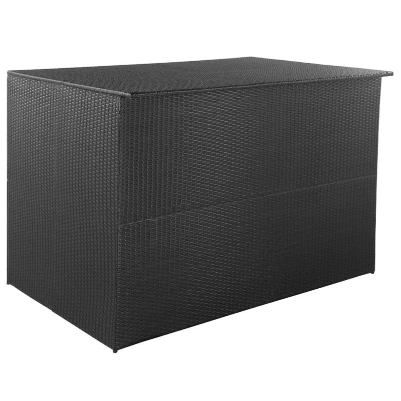 Garden Storage Box 150x100x100 cm Poly Rattan, Black