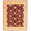 Tapis décoratif en laine rouge foncé 7 pi 9 po X 9 pi 7 po one-of-a-kind noué à la main New Age