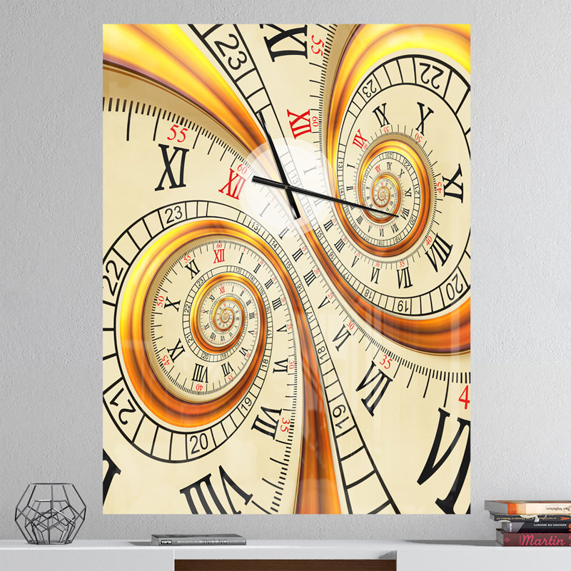 Horloge murale moderne en métal argenté, Très grand