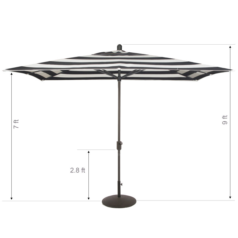 Parasol de marché rectangulaire 12 pi x 6 pi 5 po Kidder, gris