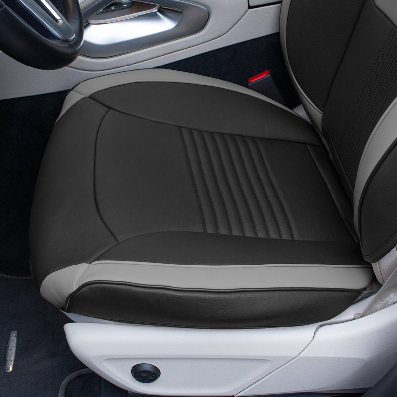 Ensemble de housses de siège de voiture en similicuir de luxe Hybrid70, Gris