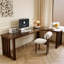 Light walnut L-Shaped Solid Wood desks-107934561-107934566