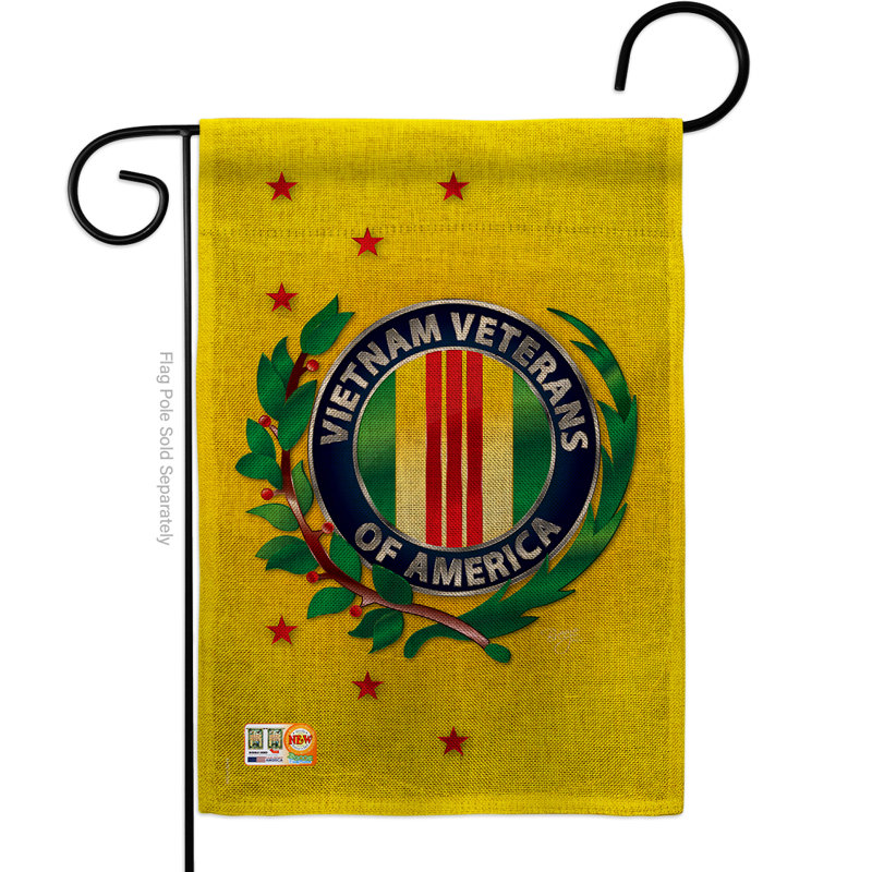 En toile jute 2 côtés avec 2 côtés de la partie vietnam 18,5 x 13 po drapeau de jardin