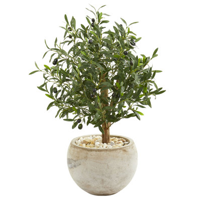31'' Faux Olive Tree Tree in Earthenware Pot