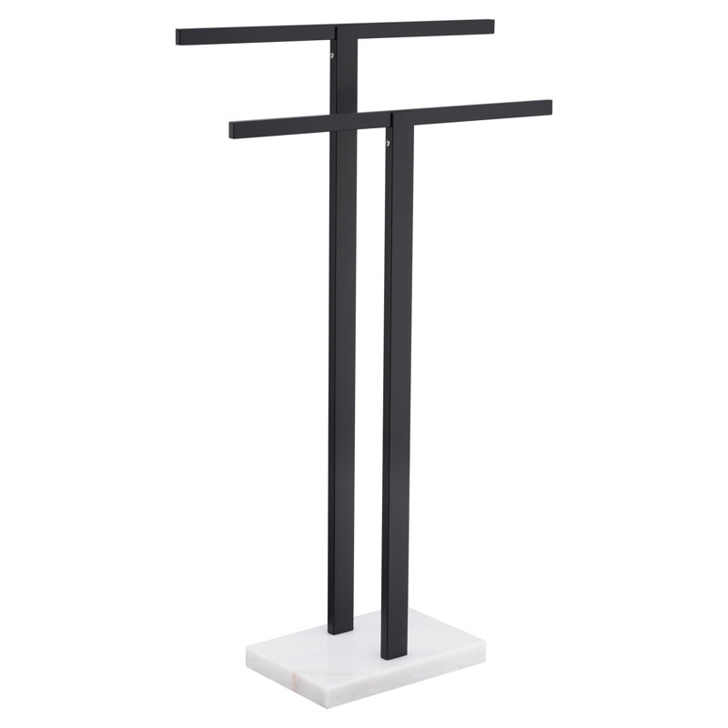 Porte-serviettes sur pied 19,7 po, Noir mat