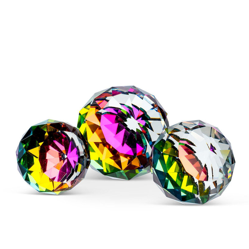 Lucera Crystal Prism Ball Decoration Vase Filler, 1" H x 1" W x 1" D, Multicolor