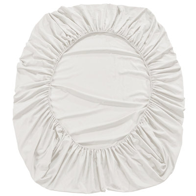 White 100% Cotton Percale Fitted Sheet, 200 Thread Count, Full