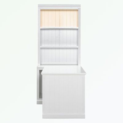 Bookcase with Study Desk, Open Shelves and LED Lighting