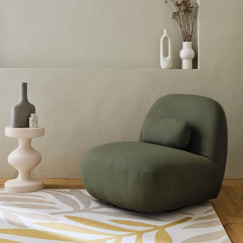 Cinelli Upholstered Barrel Chair, Green