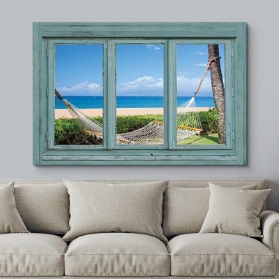 " Window View Ocean Front Beach Hammock "