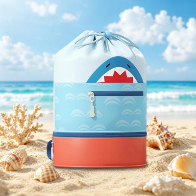 P lastic storage b ag Waterproof Swim Bag Wet Dry Separated Drawstring Backpack With Shoe Pocket Portable Storage Sack For Beach And Swimming