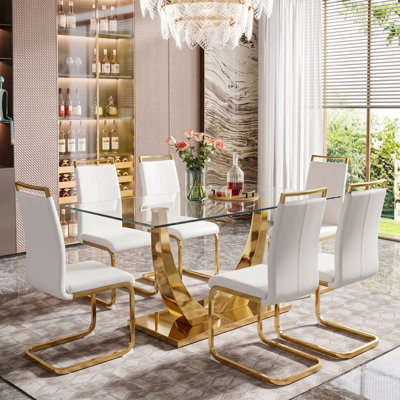 Ensemble de salle à manger 7 pièces Modern Glam