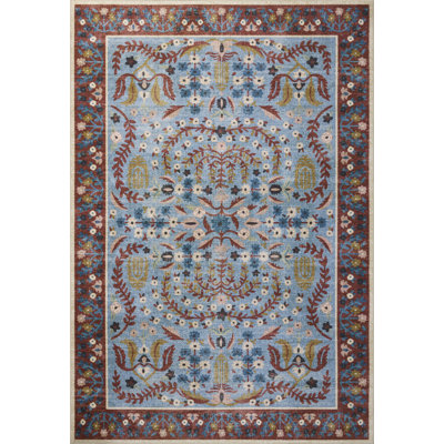 Rifle Paper Co. x Loloi Canopy Red Blue Floral Rug