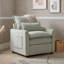 Chaise d'appoint avec accoudoirs roulés, coussin à ressorts ensachés, coussin lombaire et deux poches de rangement latérales-180318384