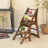 Elegant Tan 34" x 16.5" x 20" Convertible Folding Chair with Step Ladder and Storage Shelf-351585105