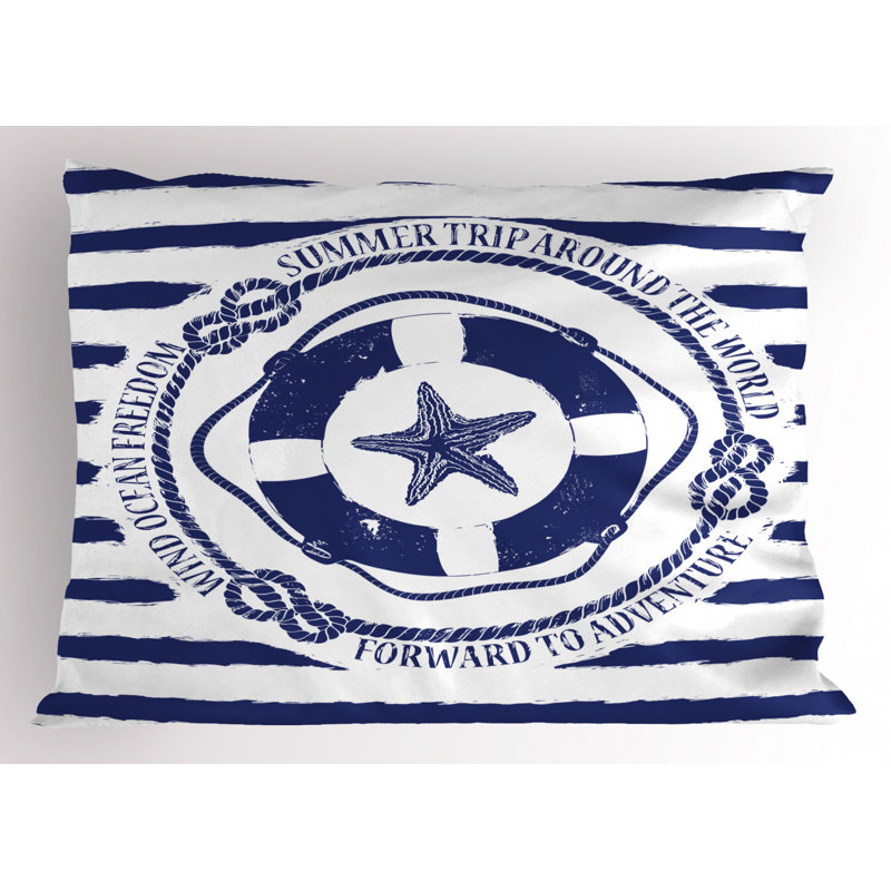 Blue/White Poyester Microfiber Piece Sham, Twin