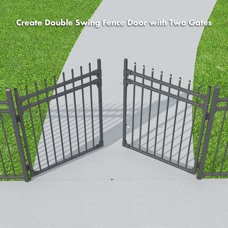 60'' H x 48'' W Black Metal Gate