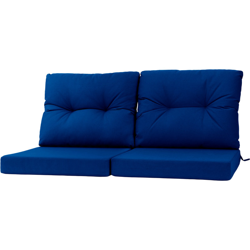 Outdoor Double Waterproof Tech Fade Resistant Deep Seat Cushion Set（Set Of Two), Navy Blue