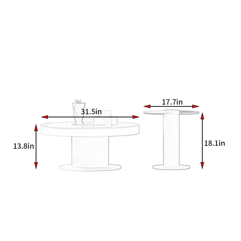 Table basse moderne de style minimaliste classique