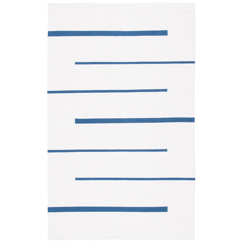 Estrellita Hand-Woven Cotton Striped Flatweave Area Rug, Rectangle 3' x 5'