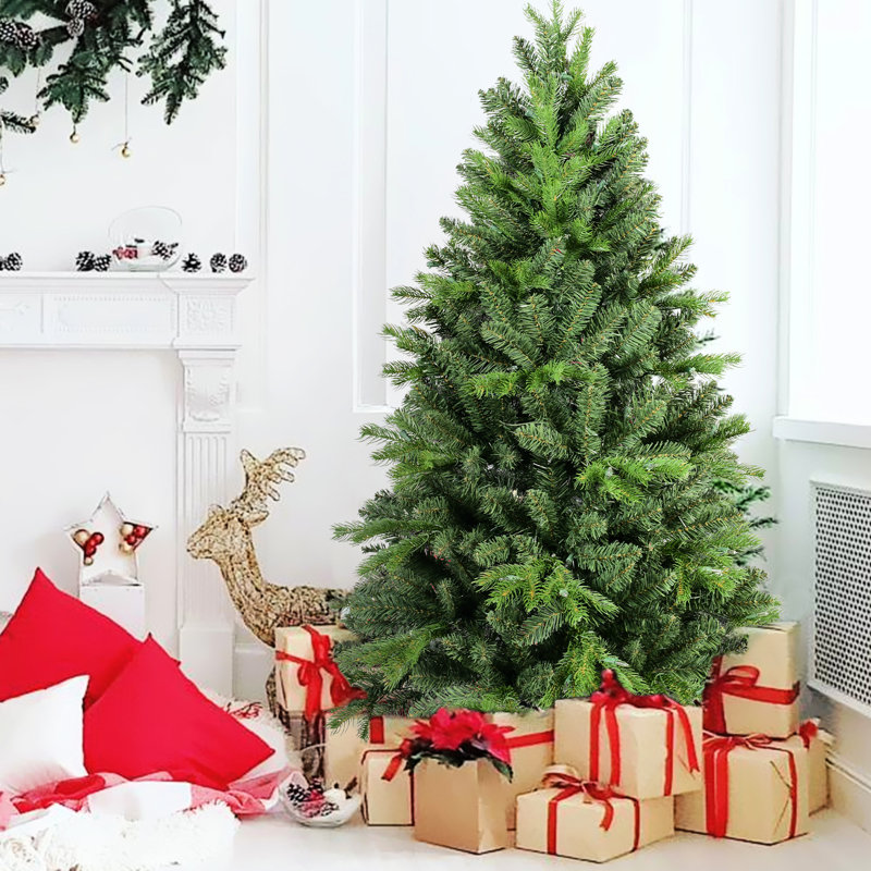 Arbre de Noël 5 pi, 756 pointes en PE +, conception à corps double, branches articulées pour une installation facile, support en métal robuste, superbes ornements suspendus arbre de 5 pi, PE mixte et aspect naturel, structure sans effort