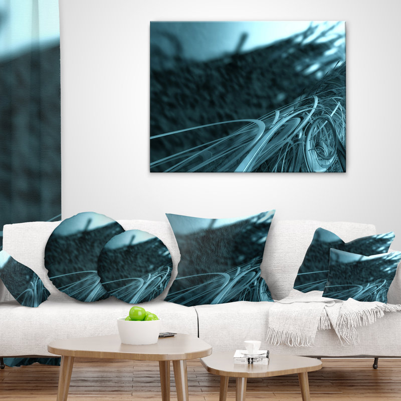Coussin décoratif rayures arrière fractal 3d